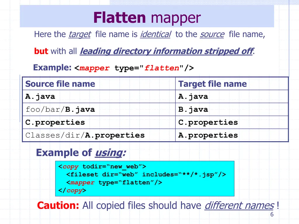 flatten mapper