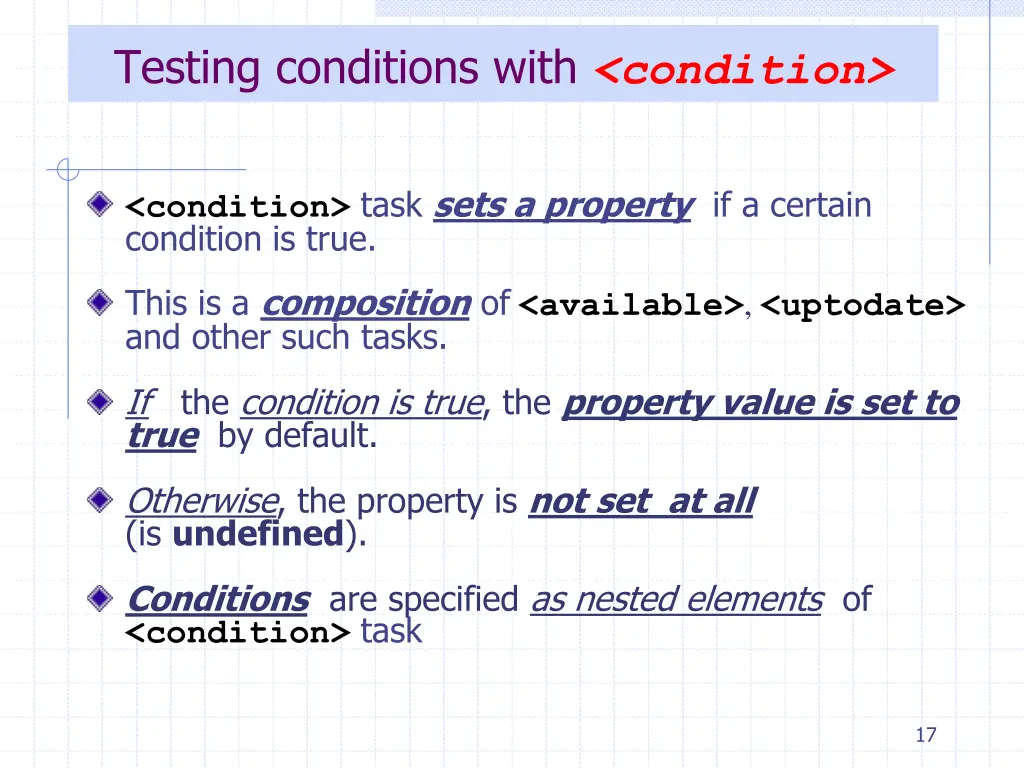testing conditions with condition