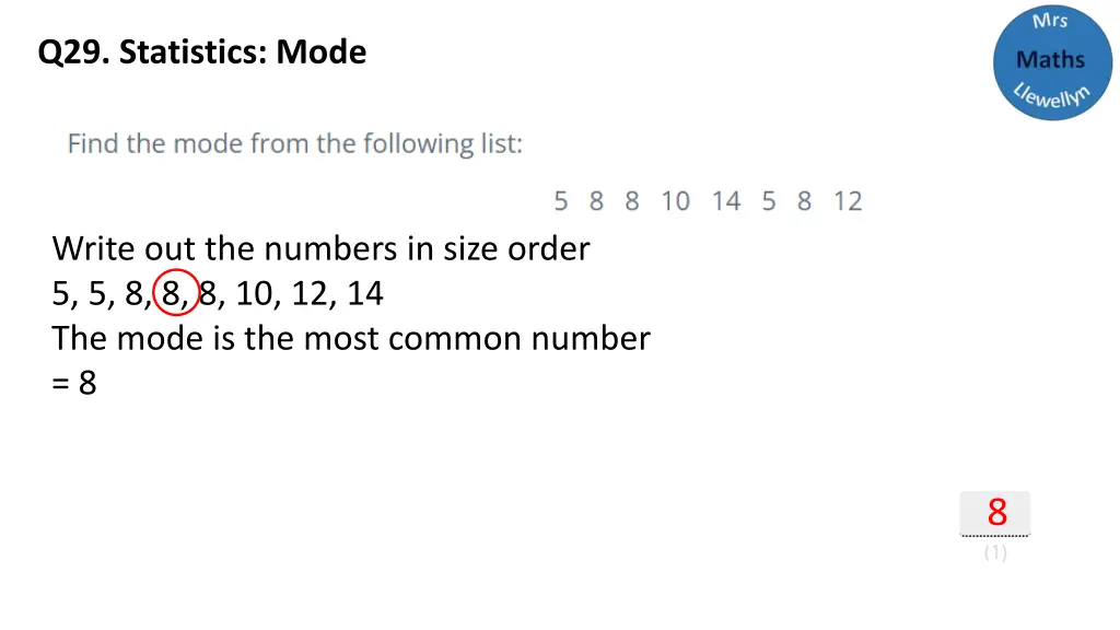 q29 statistics mode
