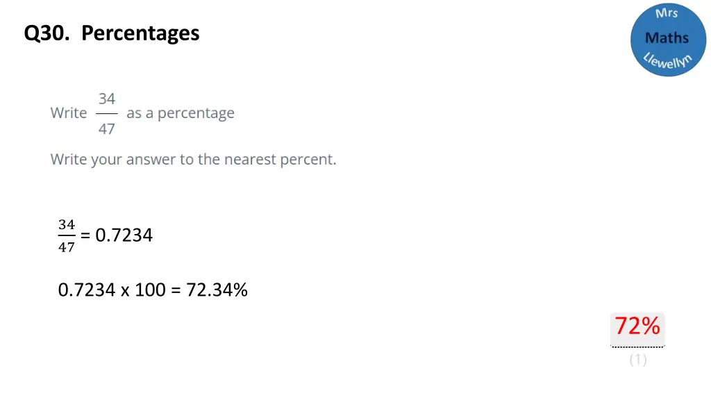q30 percentages