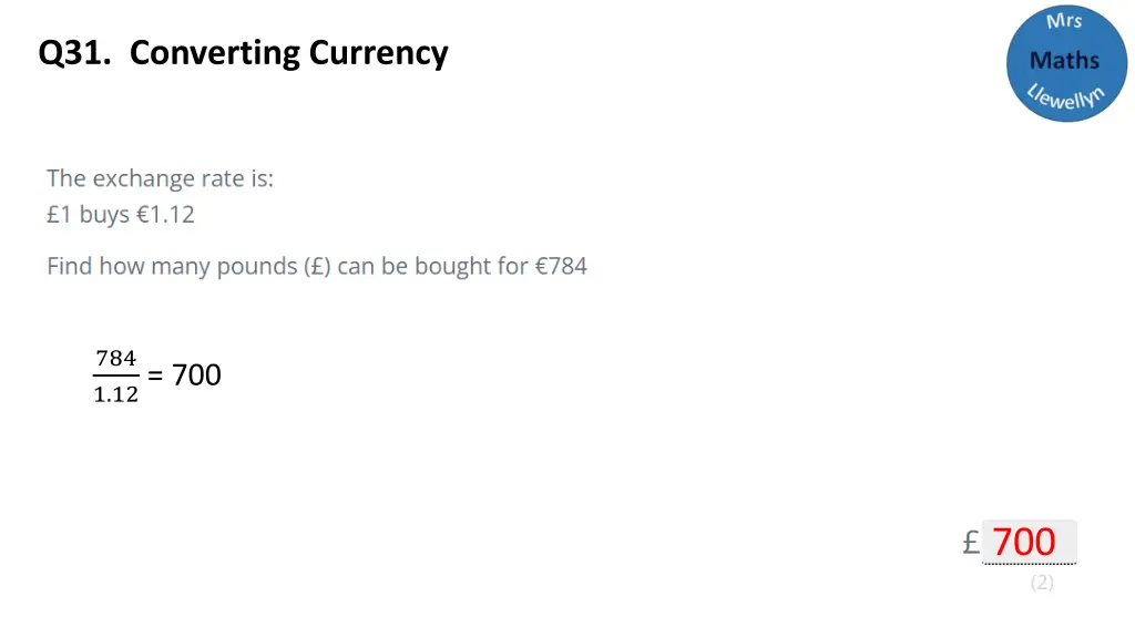q31 converting currency