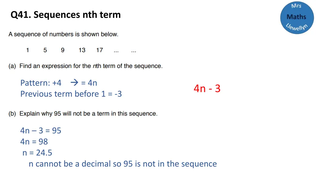 q41 sequences nth term