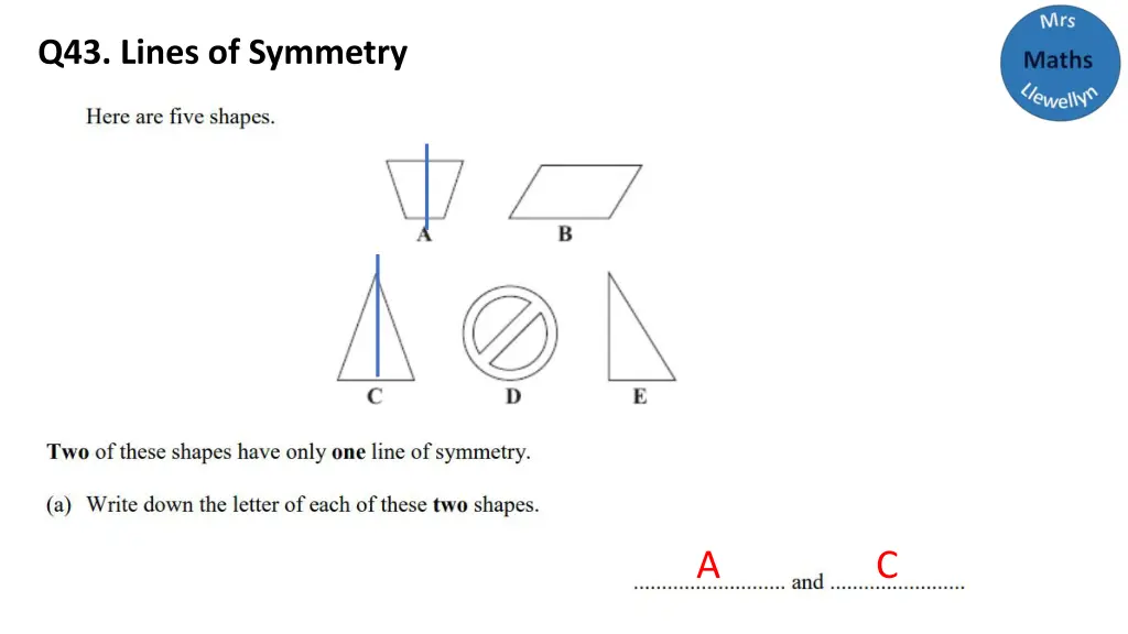 q43 lines of symmetry