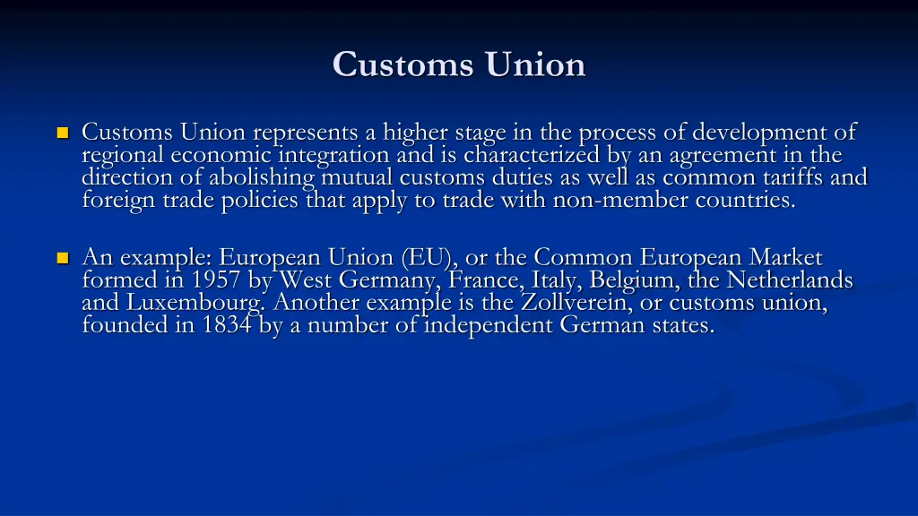 customs union