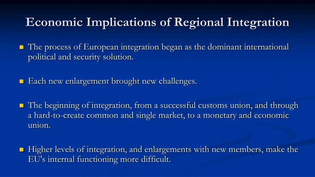 economic implications of regional integration 2