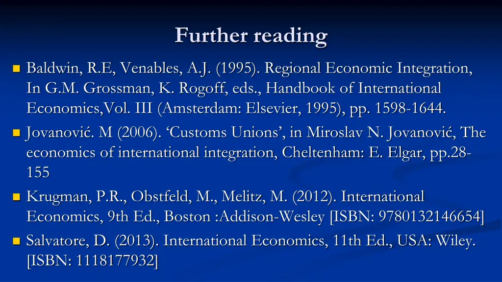 further reading