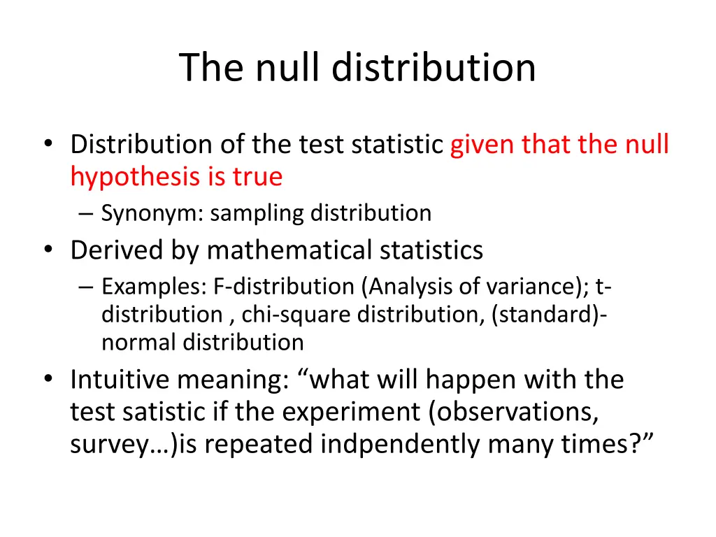 the null distribution