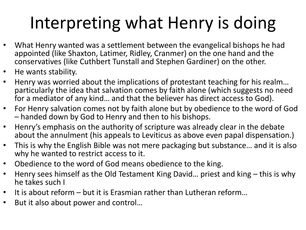 interpreting what henry is doing