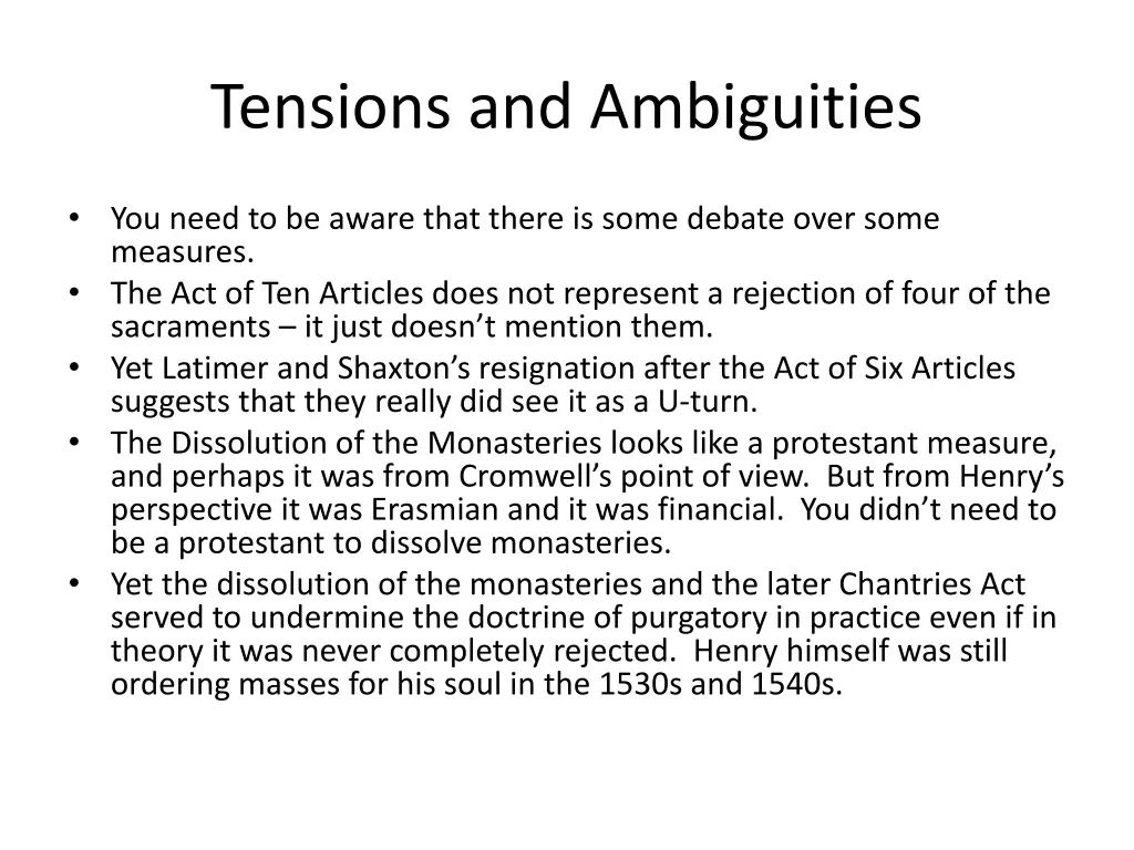tensions and ambiguities
