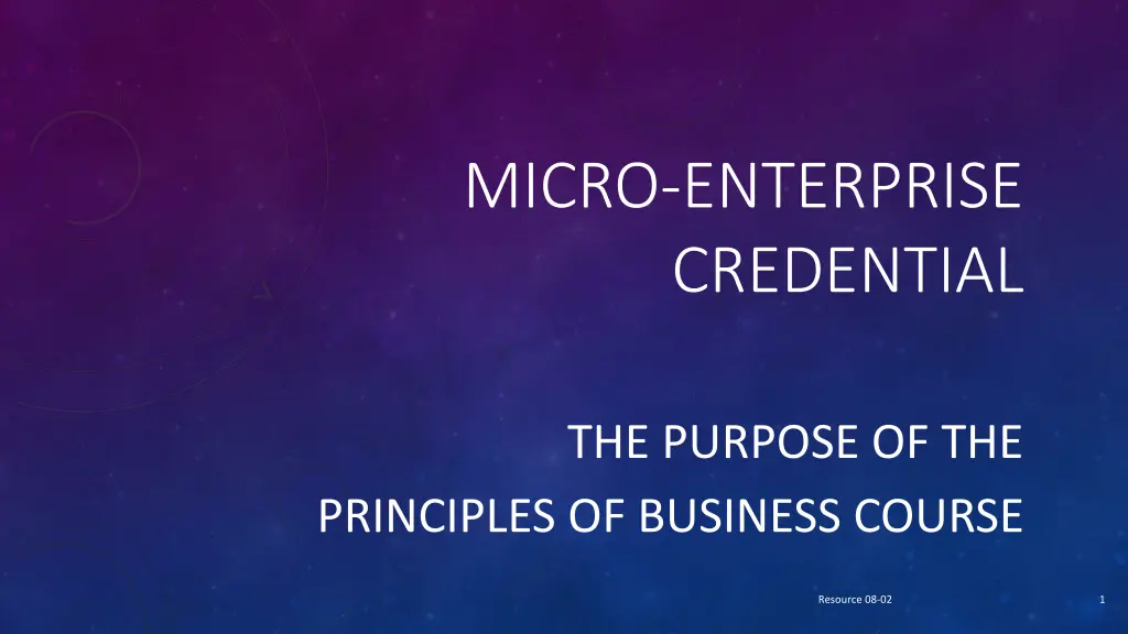 micro enterprise credential