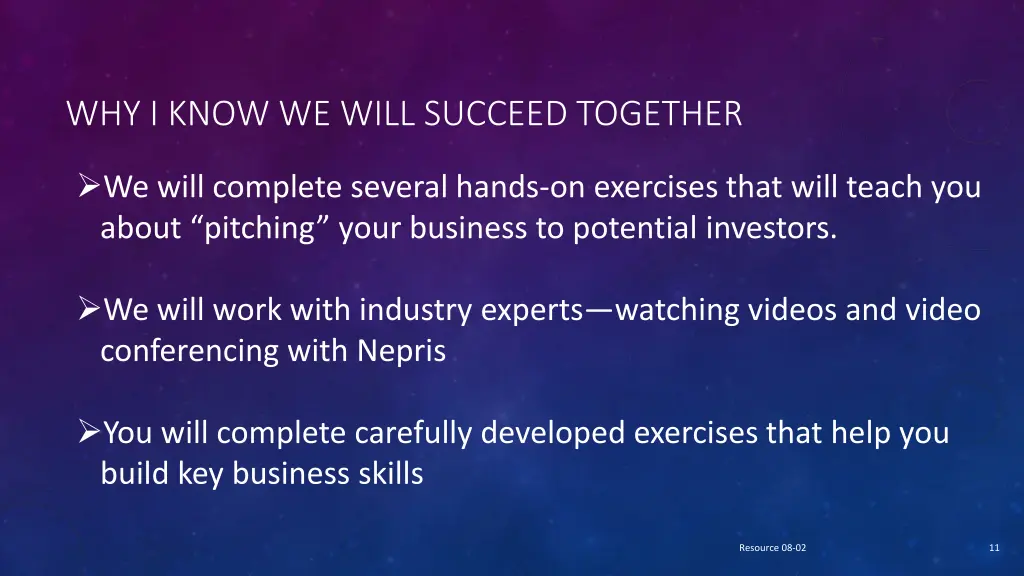 why i know we will succeed together