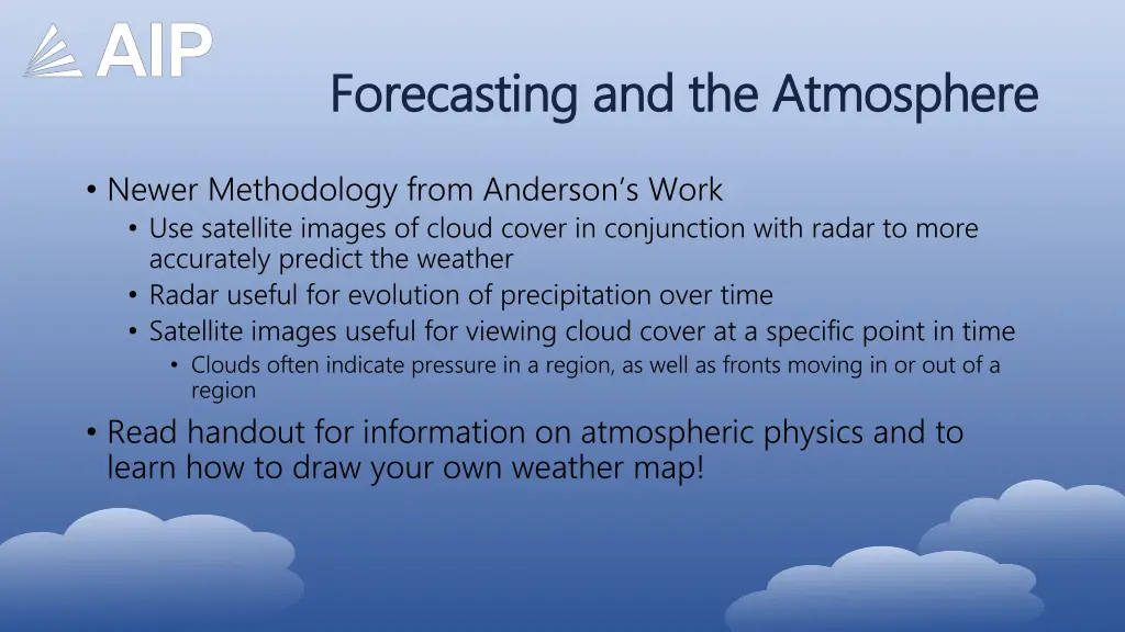 forecasting and the atmosphere forecasting
