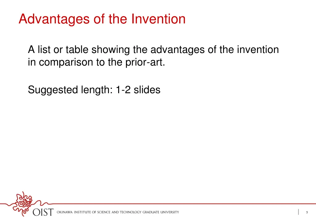 advantages of the invention