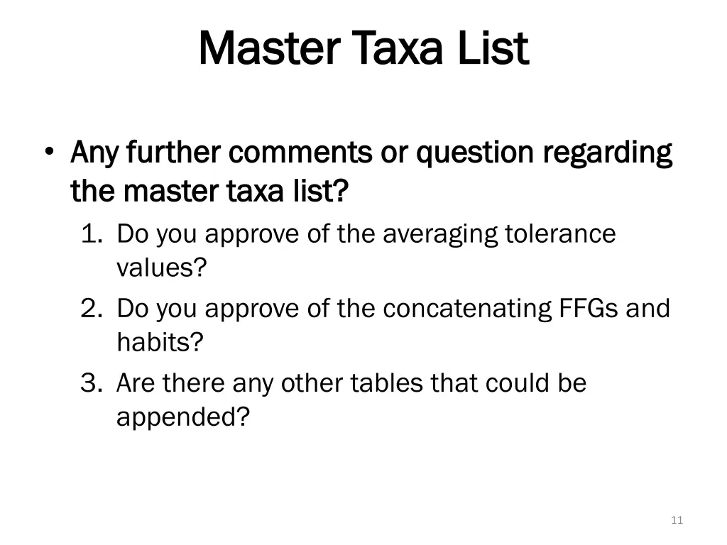 master taxa list master taxa list 3