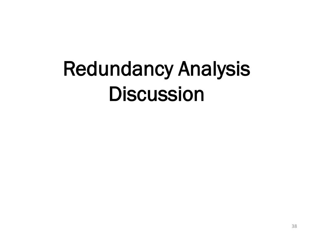 redundancy analysis redundancy analysis 2