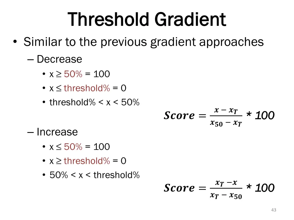 threshold gradient threshold gradient similar