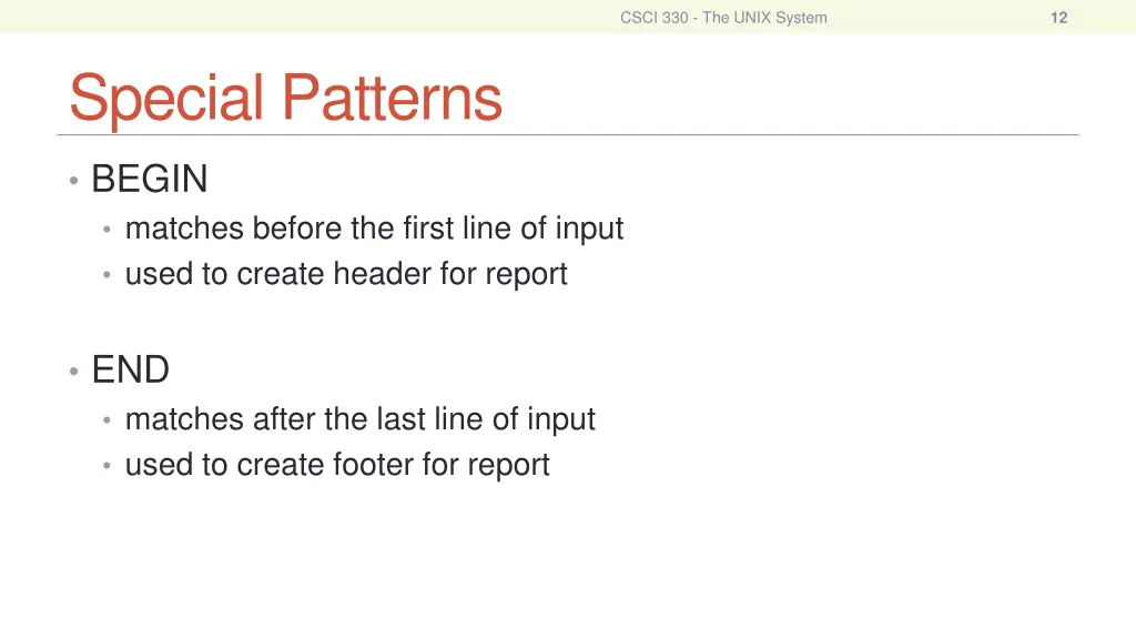 csci 330 the unix system 10