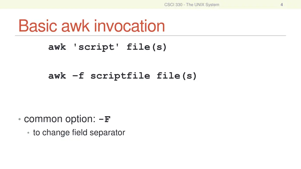 csci 330 the unix system 2