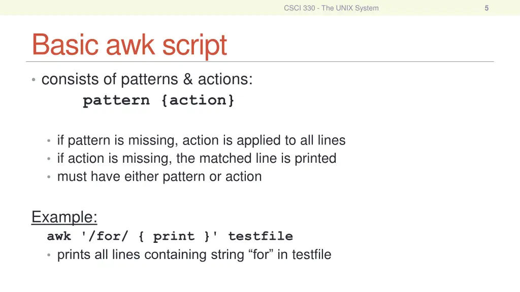csci 330 the unix system 3