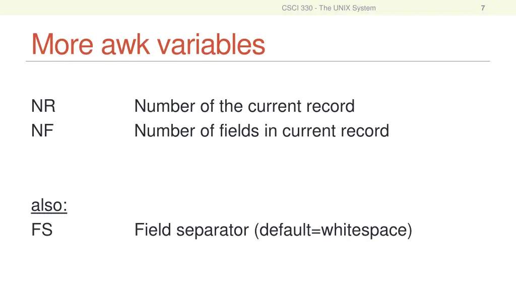 csci 330 the unix system 5