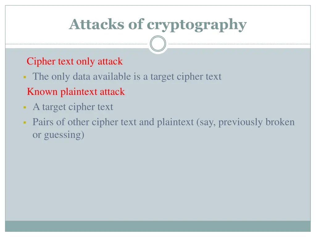 attacks of cryptography