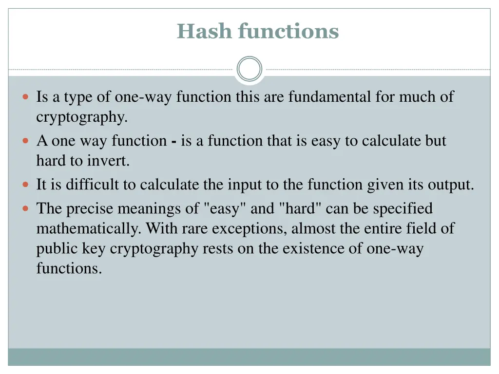 hash functions