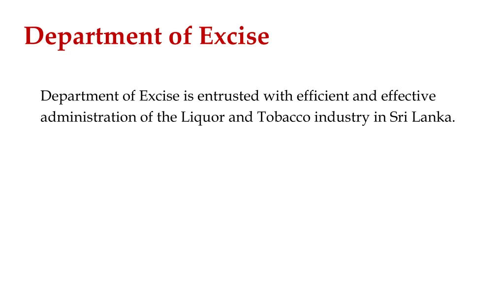 department of excise