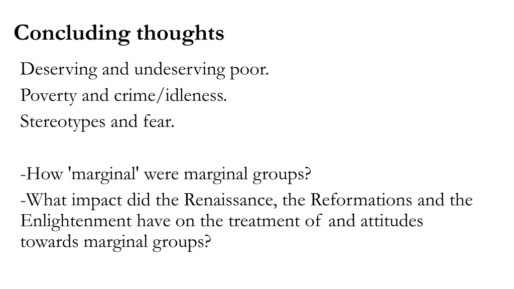 concluding thoughts