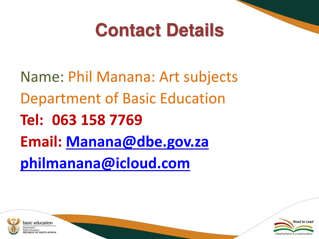 contact details