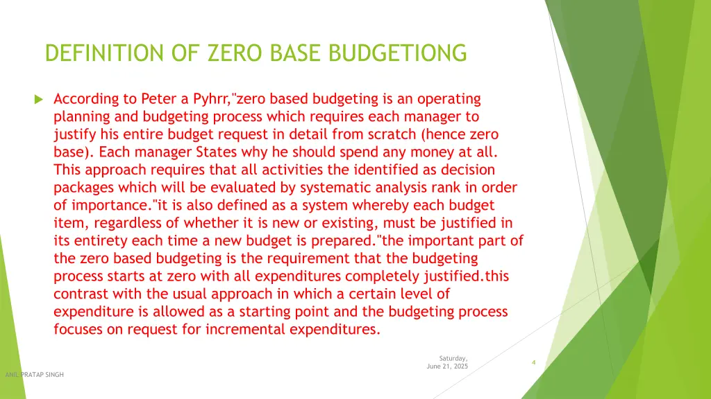 definition of zero base budgetiong