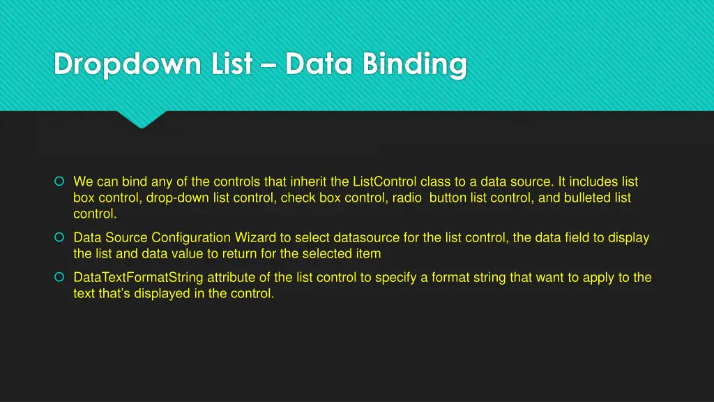 dropdown list data binding