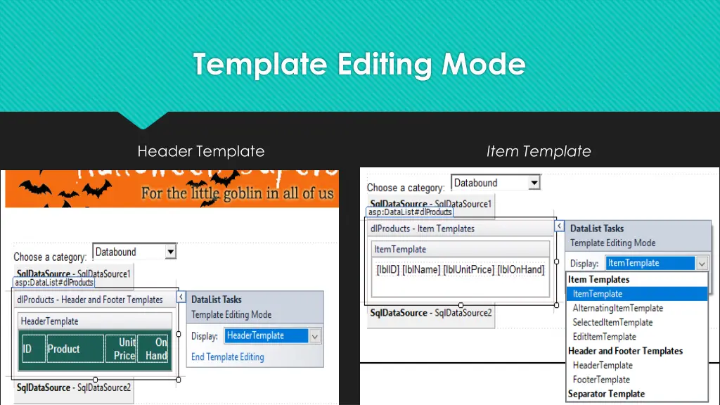 template editing mode