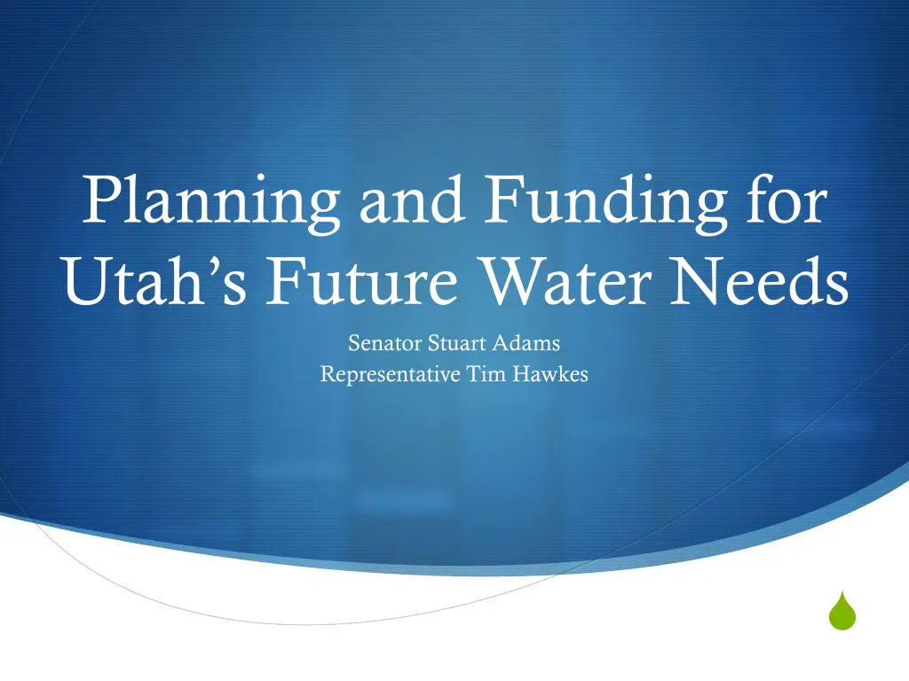 planning and funding for utah s future water