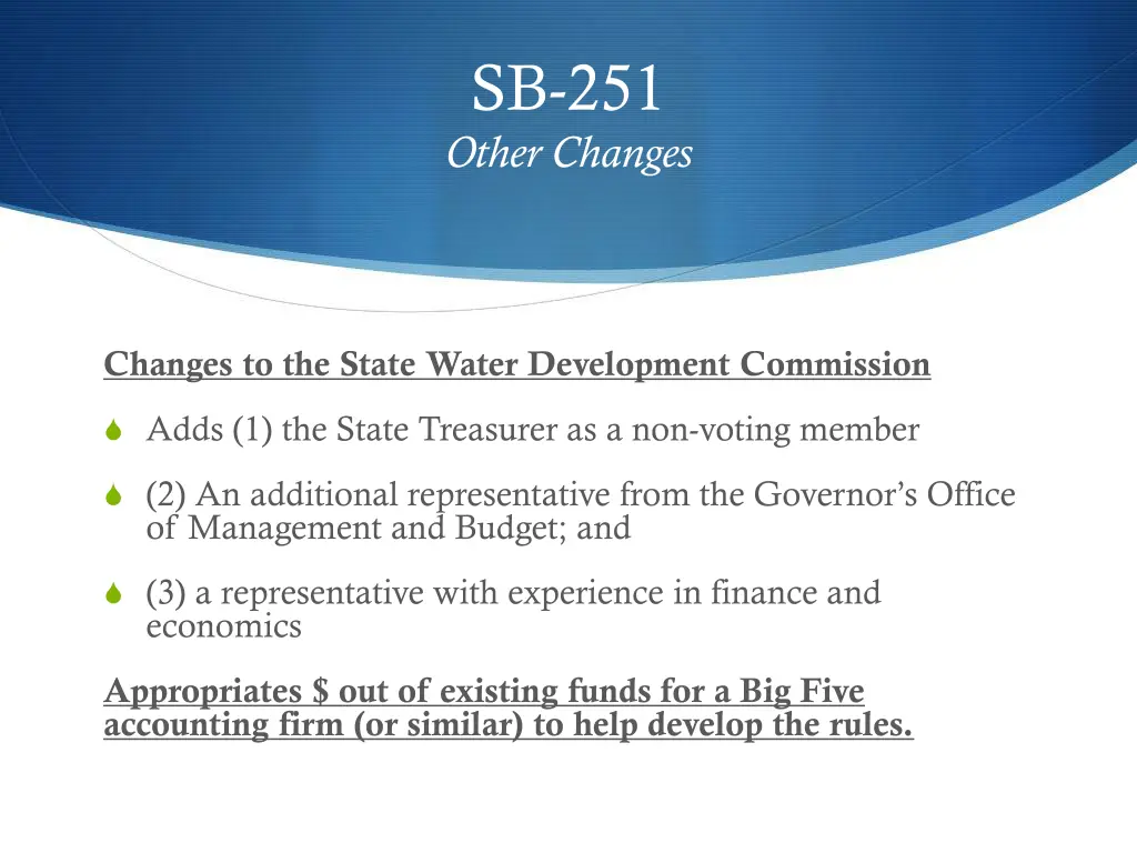 sb 251 other changes
