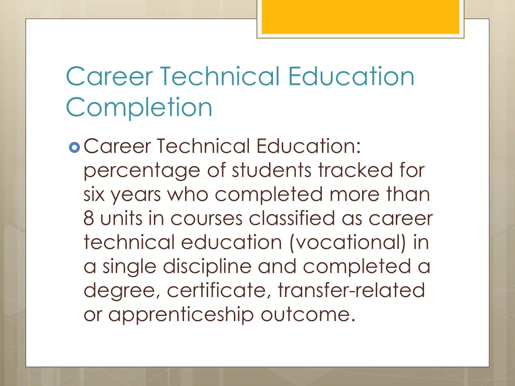 career technical education completion