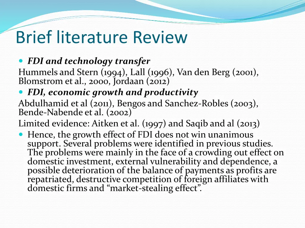 brief literature review