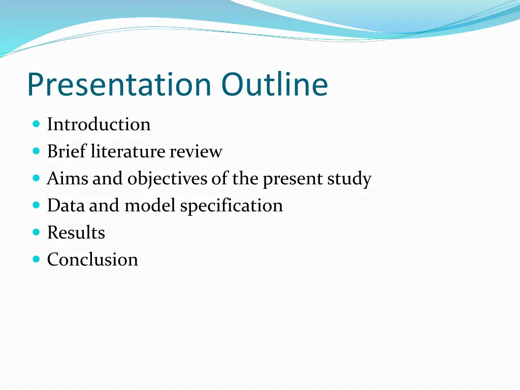 presentation outline