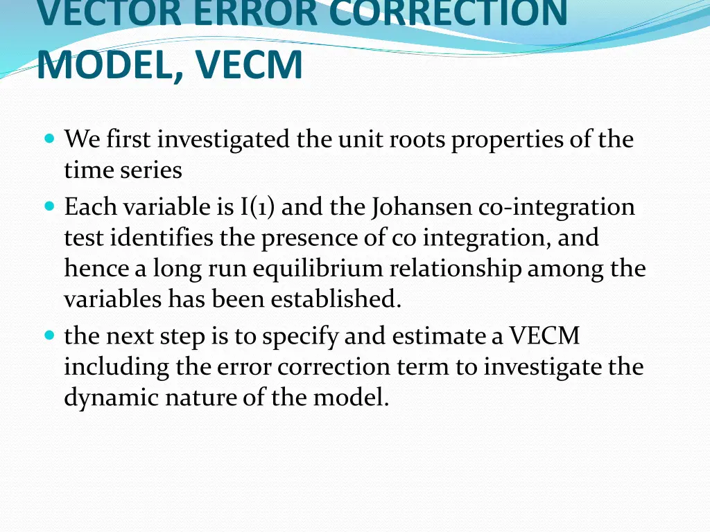 vector error correction model vecm