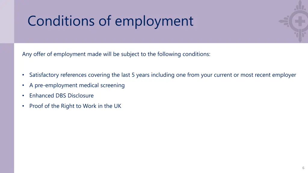 conditions of employment