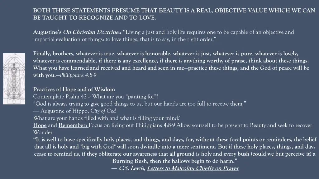 both these statements presume that beauty