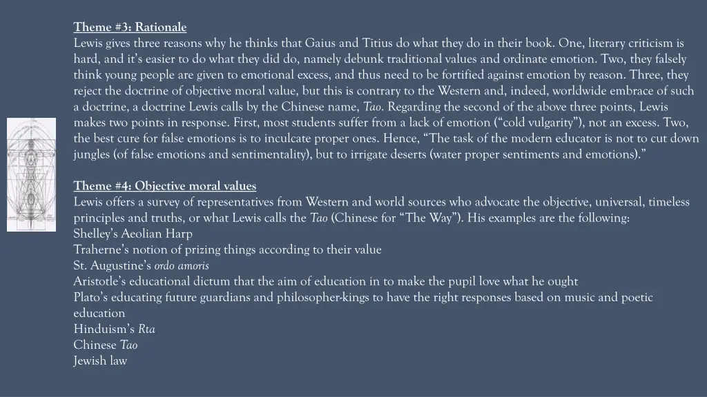 theme 3 rationale lewis gives three reasons