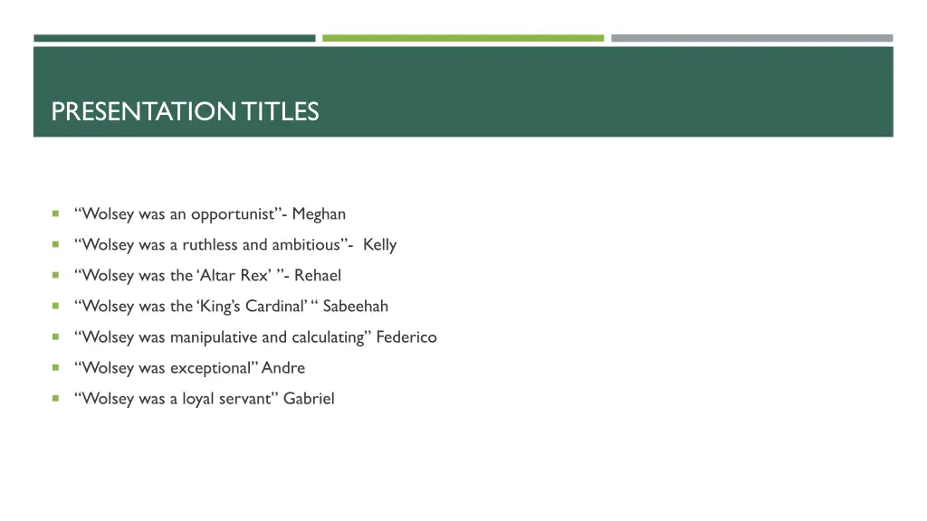 presentation titles