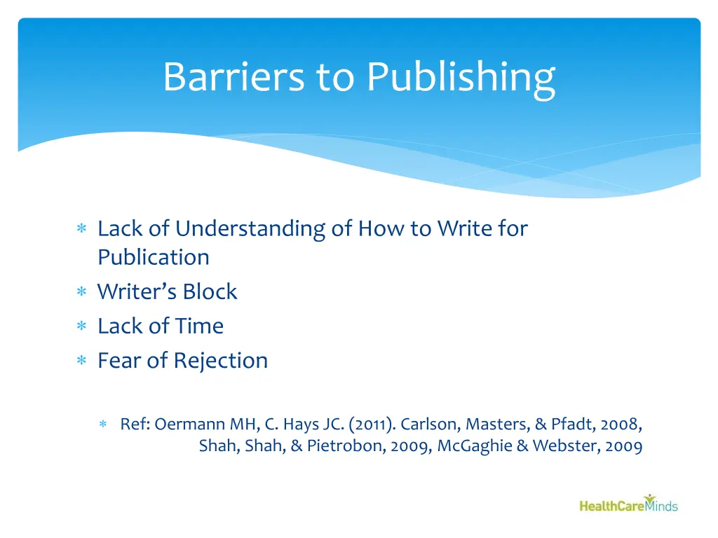 barriers to publishing 1