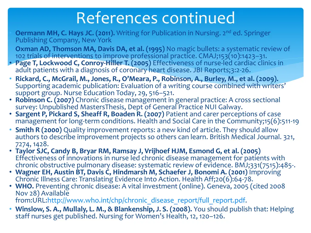 references continued