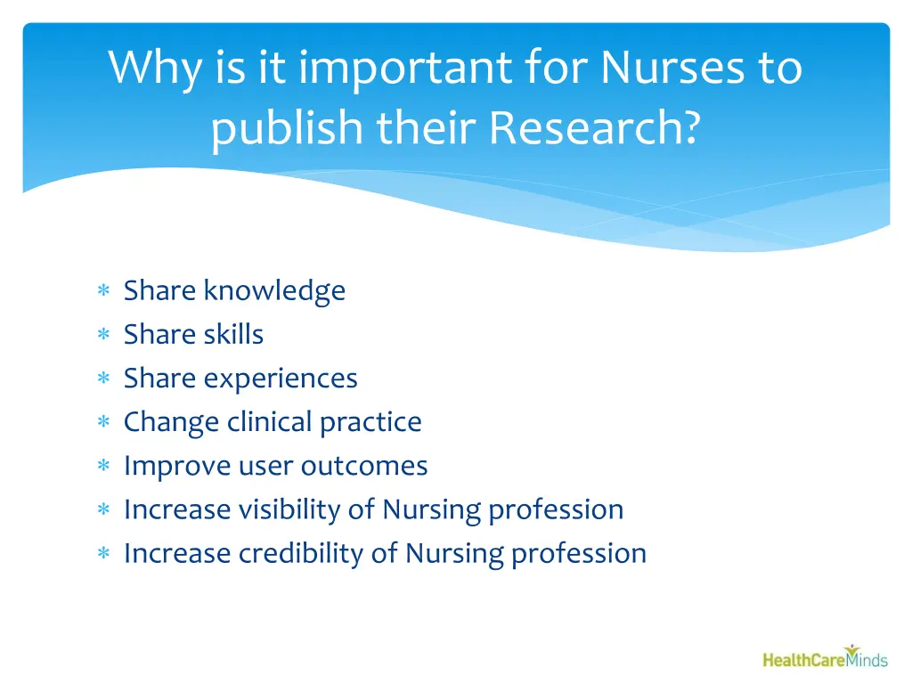 why is it important for nurses to publish their