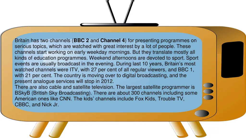 britain has two channels bbc 2 and channel