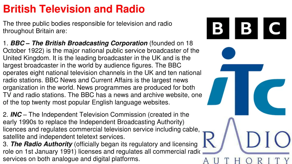 british television and radio