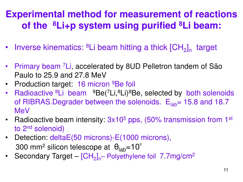 experimental method for measurement of reactions