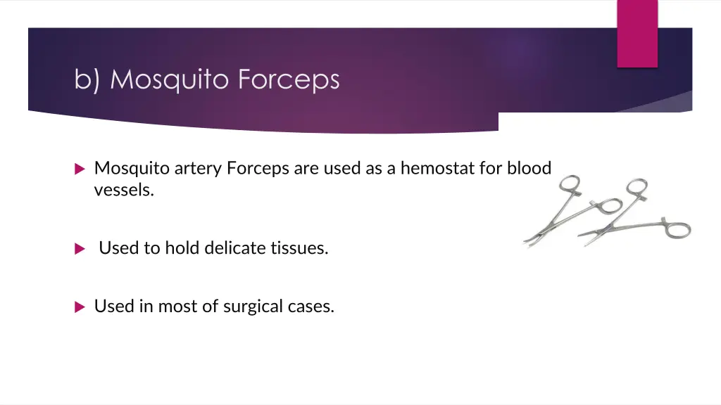b mosquito forceps