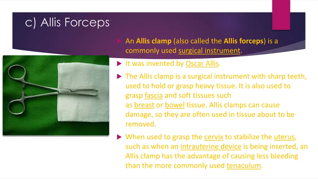 c allis forceps